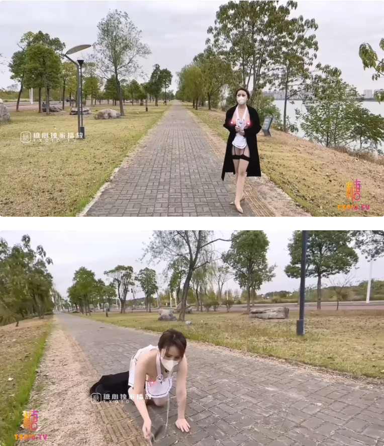 女王范大长腿黑丝骚货御姐▌美杜莎 ▌户外跳蛋调教