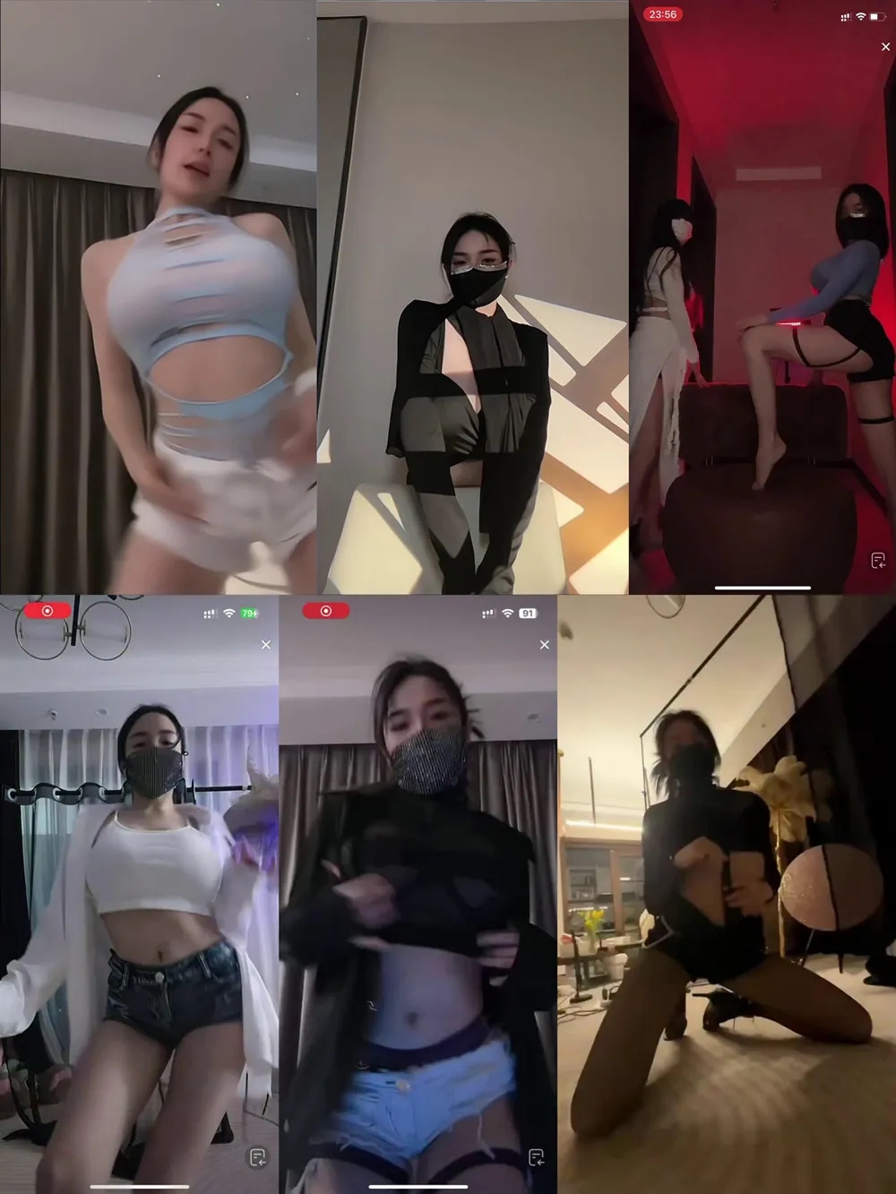 【抖音】梨涡–丰胸细腰女神，会员直播擦边精华剪辑24V