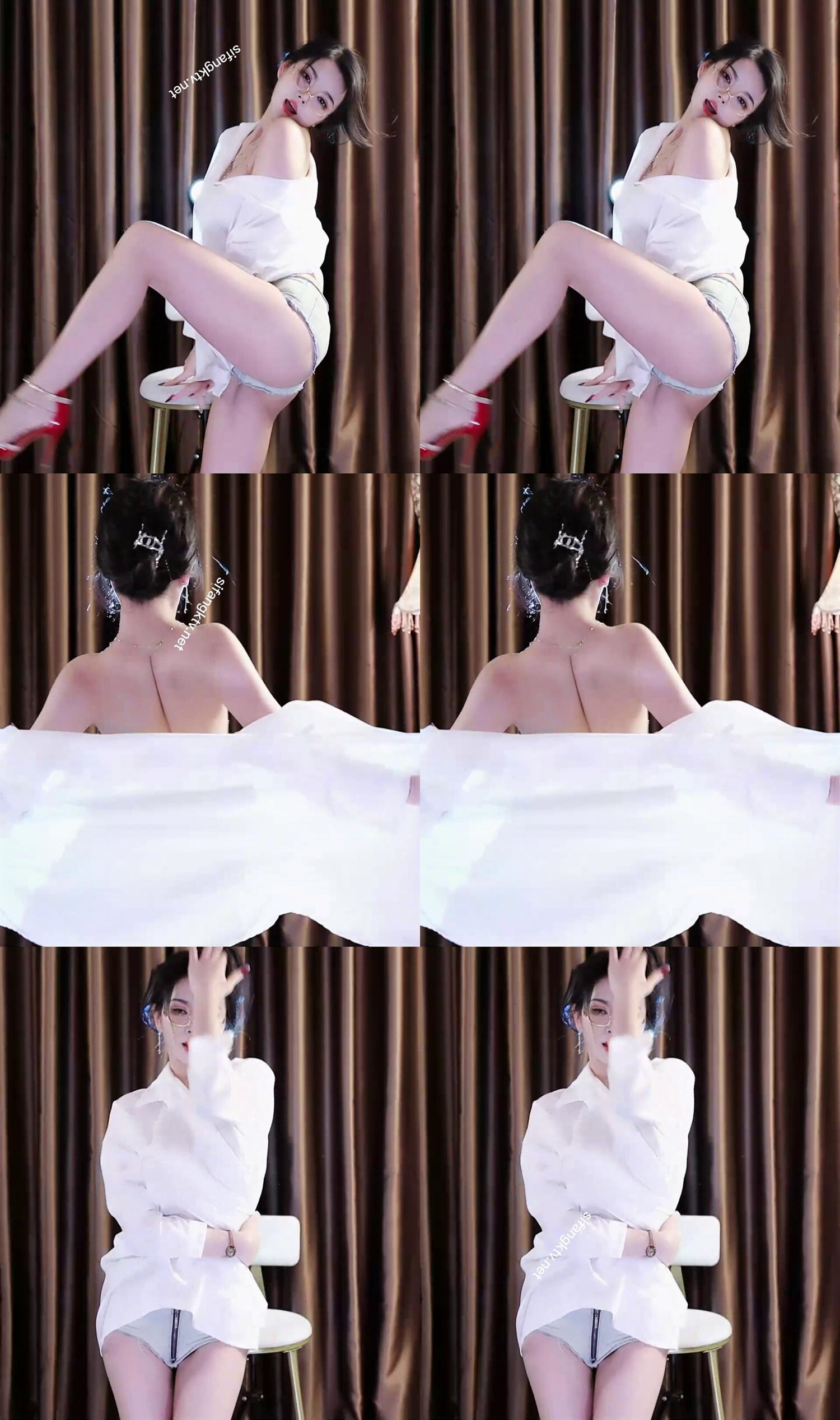 【CC 温凉】乳贴真空 牛仔三角裤 撩衣脱衣露背 激情骚舞 顶 3V