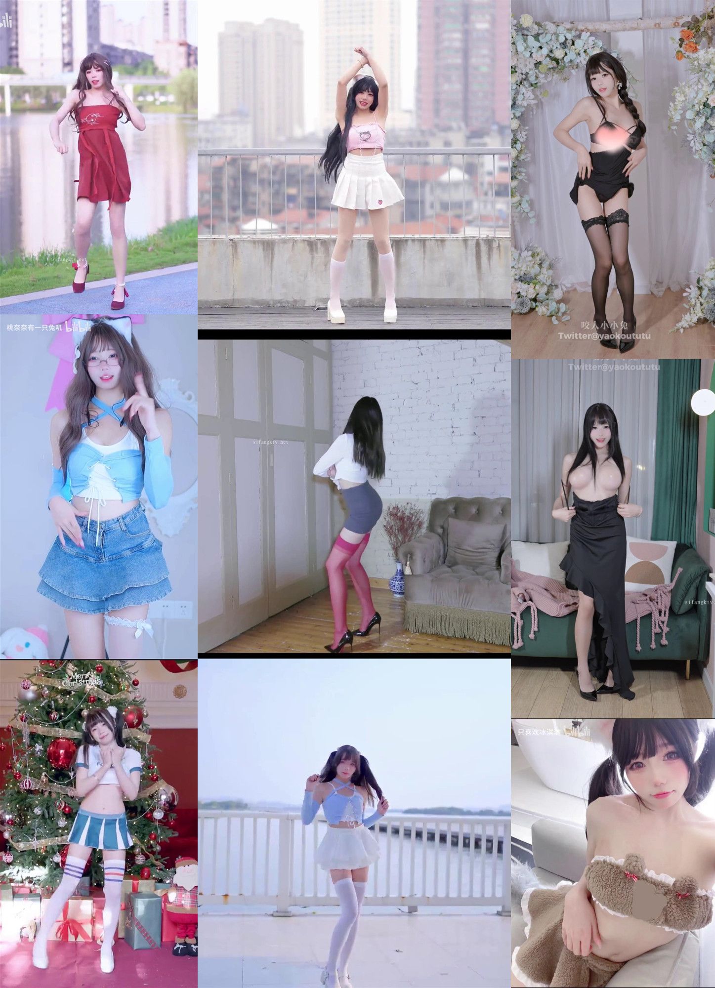 B站UP主 咬一口兔娘咬人小小兔 11月盒岛福利+平台舞蹈26V