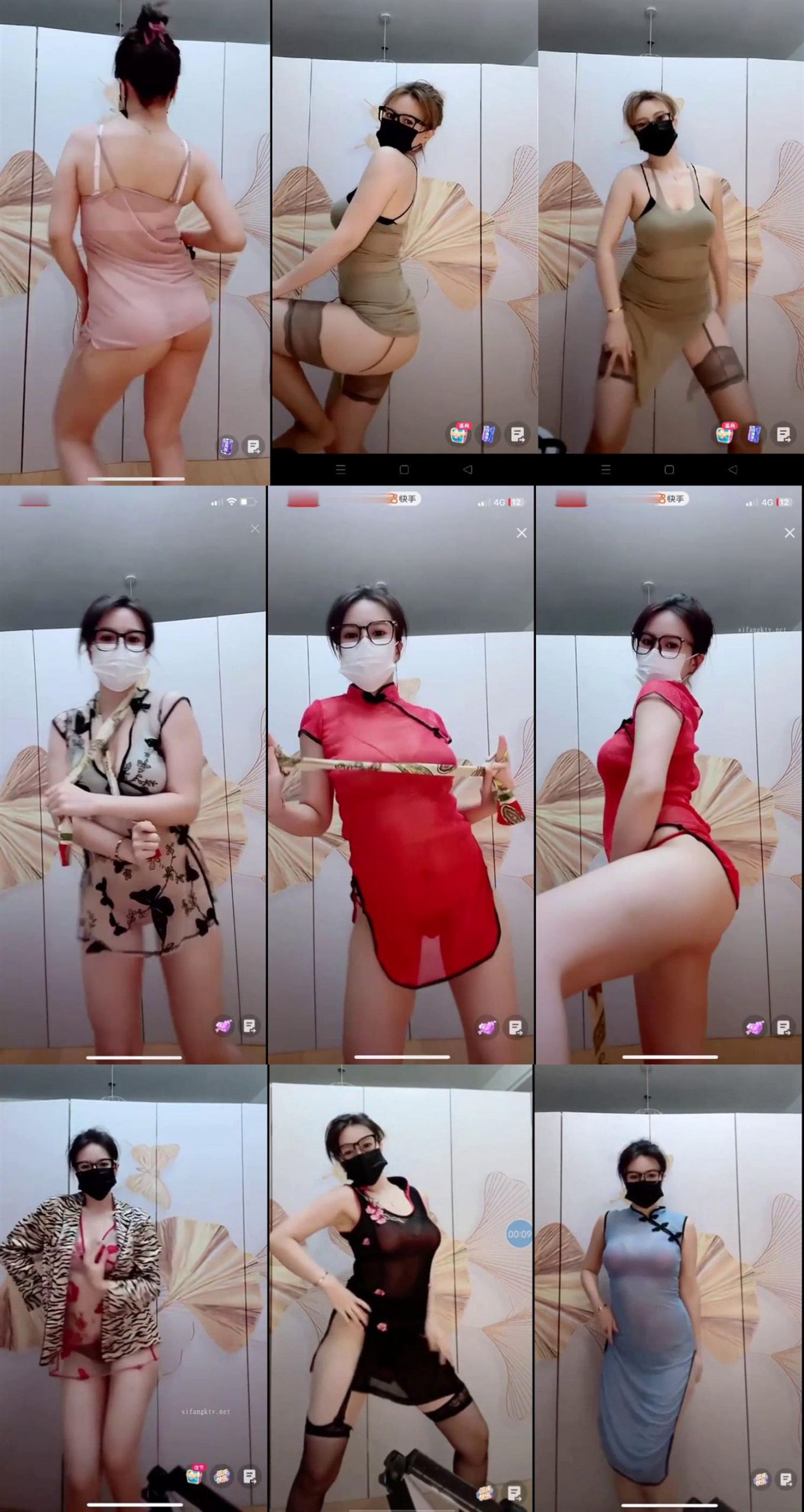 【快手】小阿姨—-丁字裤擦边直播被封7V！第八弹