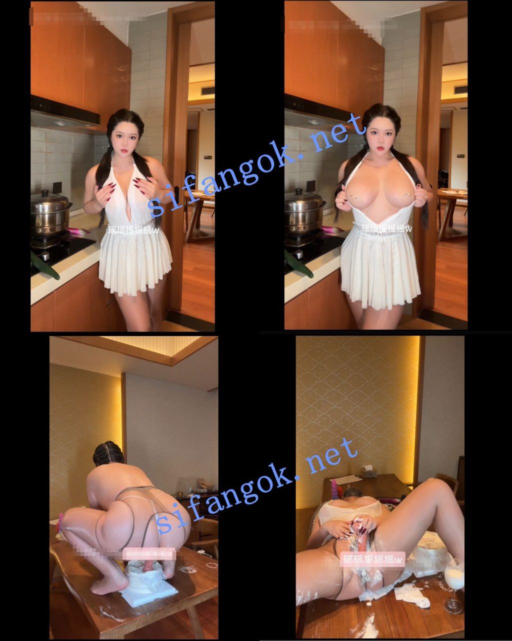 【微博巨乳】小王同学瑶瑶摇摇摇蛋糕抹奶油 道具插逼【1V】【870M】