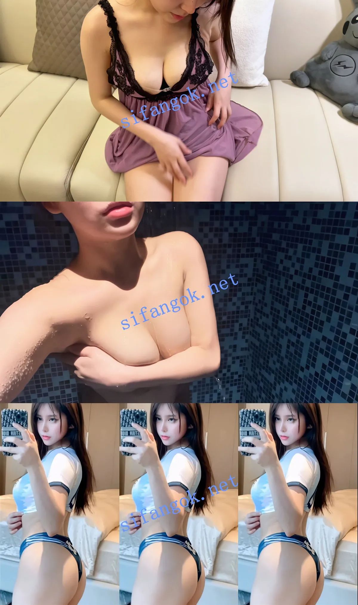 【抖音】奔跑晶骡子 百万粉网红漏点，童颜巨乳顶级美女【8V】