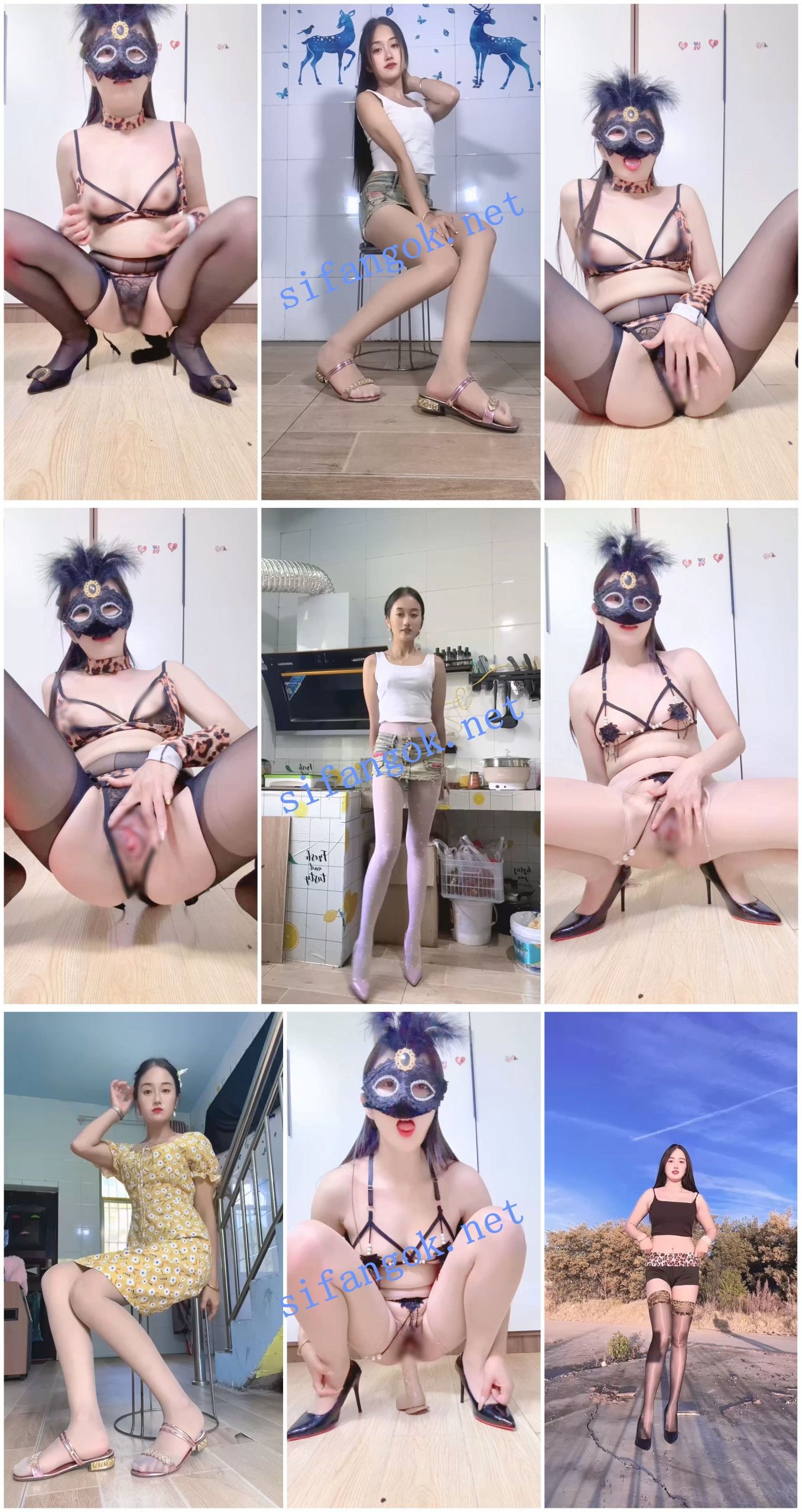【快手福利】高挑长腿御姐【冷】自慰道具自慰掰穴特写【8V】