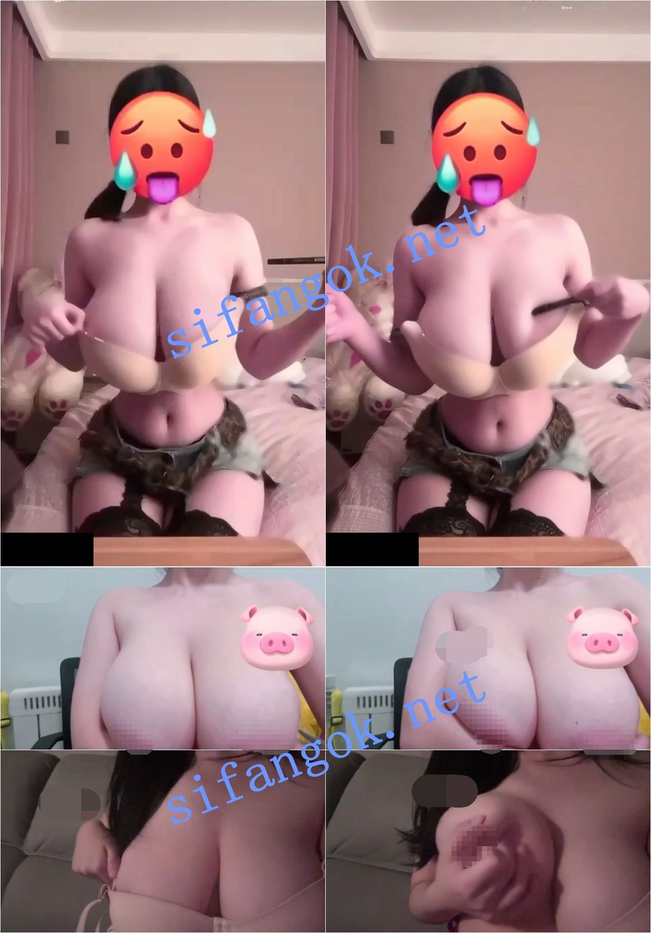 抖音 恋雾-2 超大木瓜巨乳 吊钟巨乳 露点 脱衣 揉胸勾引 8V